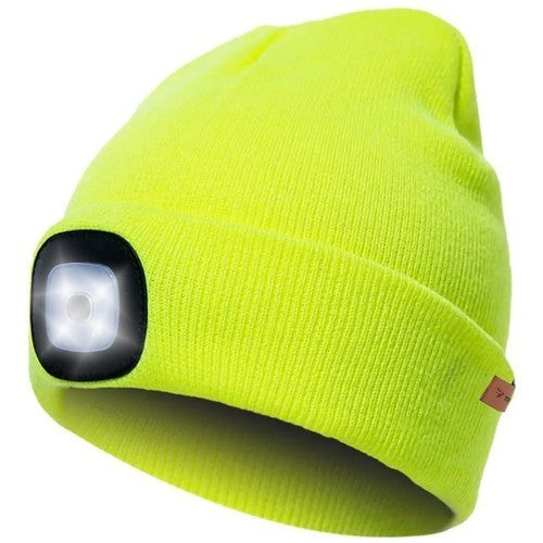 Wintermütze warme Strickmütze mit LED Licht aufladbar USB Beanie Portwest Mütze