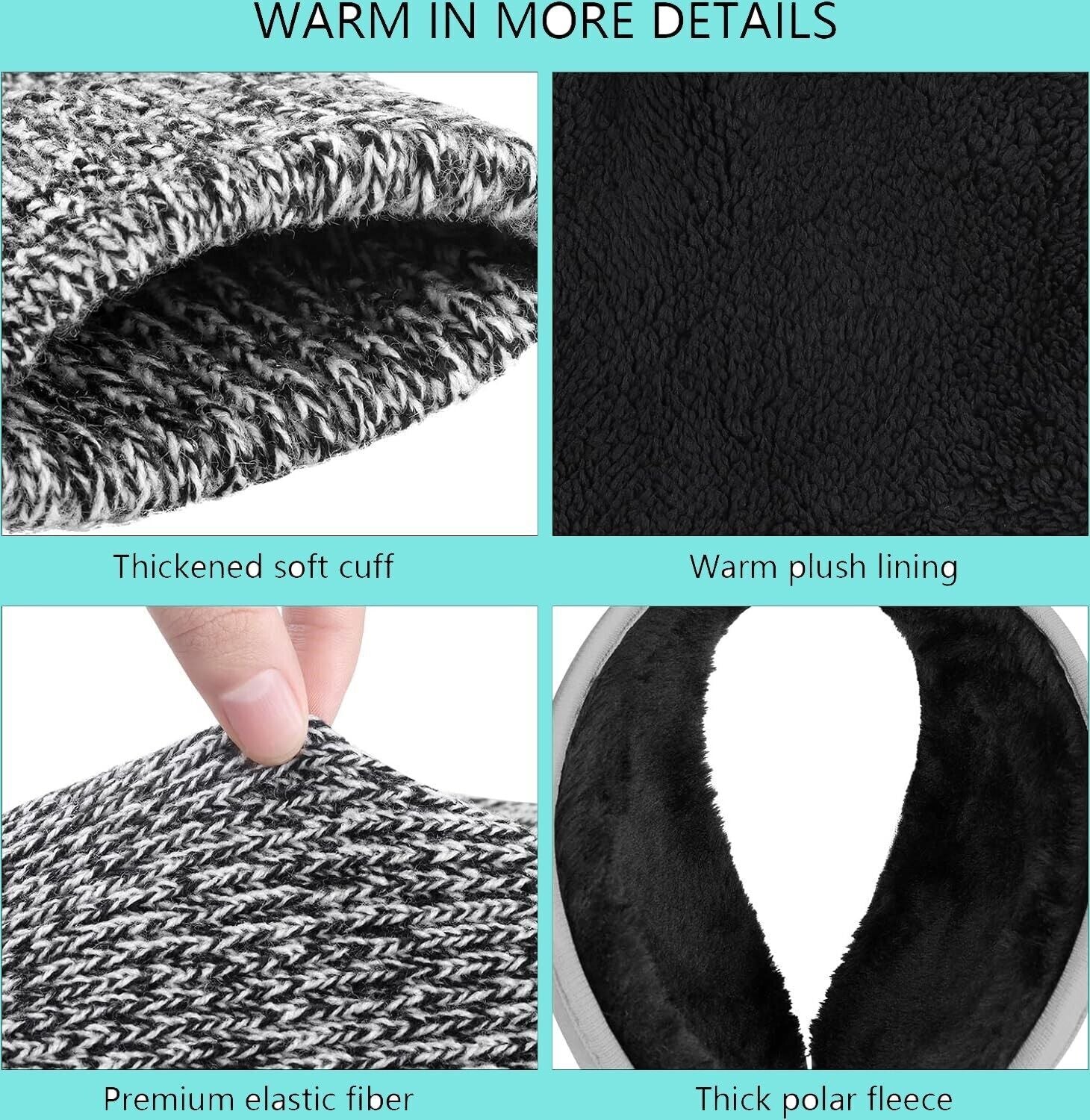 Herren Winterset 4-teilig 🧣 Mütze Schal Handschuhe Ohrenwärmer Strick