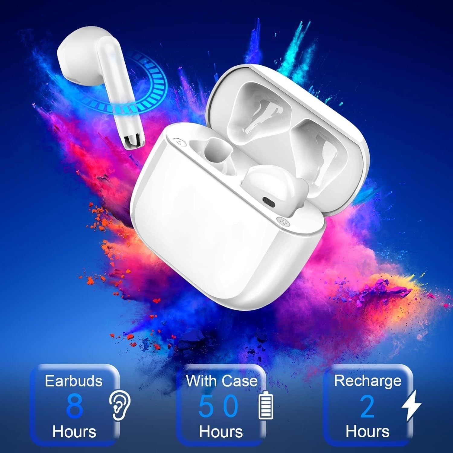 Bluetooth 5.3 In Ear Kopfhörer Kabellos 50h HiFi IP7 Wasserdicht Noise Cancel 🎧