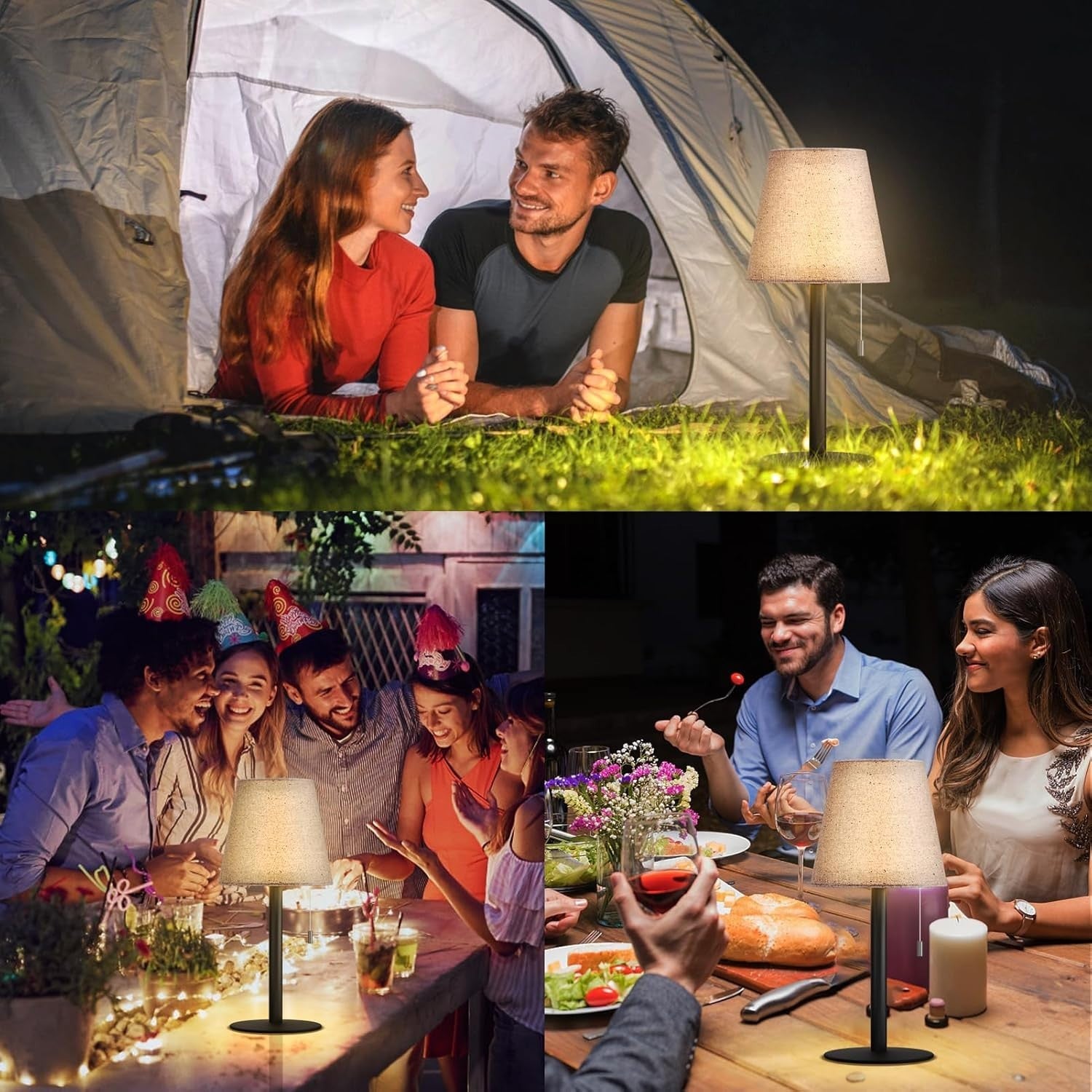 LED Nachttischlampe Modern 💡 Akku & USB Tischleuchte Schlafzimmer Büro