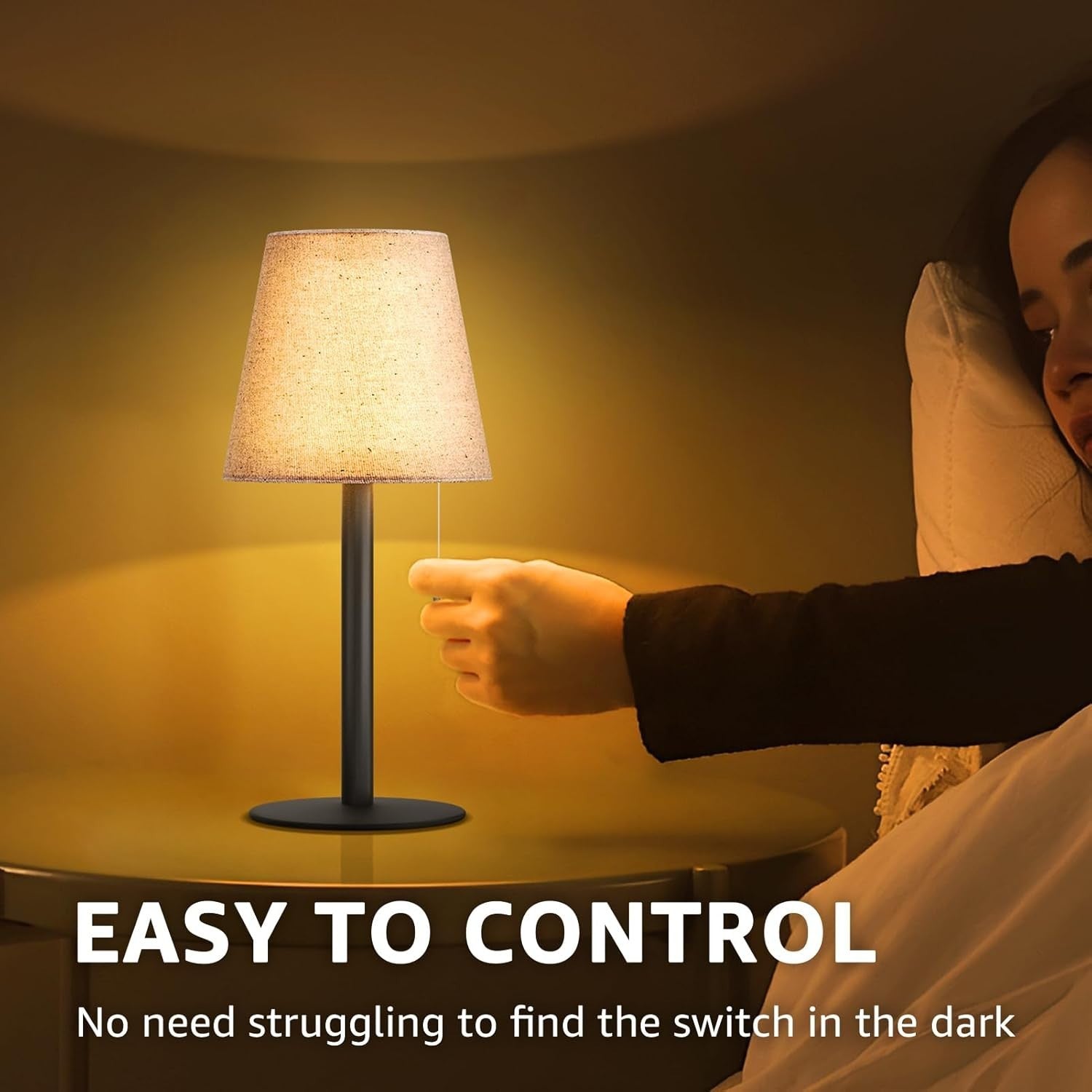LED Akku Tischleuchte 💡 Dimmbar 3 Stufen USB Nachttischlampe Modern
