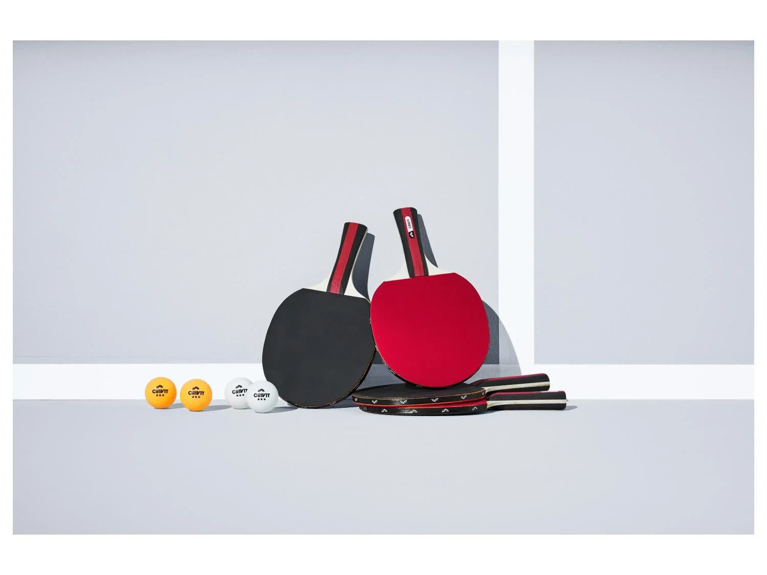 CRIVIT Tischtennis Set 4 Schläger + 4 Bälle + Tragetasche 🏓