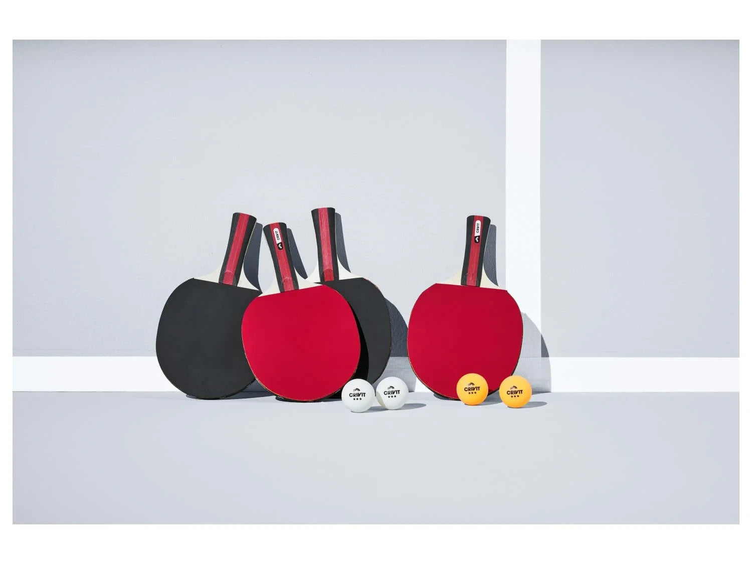 CRIVIT Tischtennis Set 4 Schläger + 4 Bälle + Tragetasche 🏓