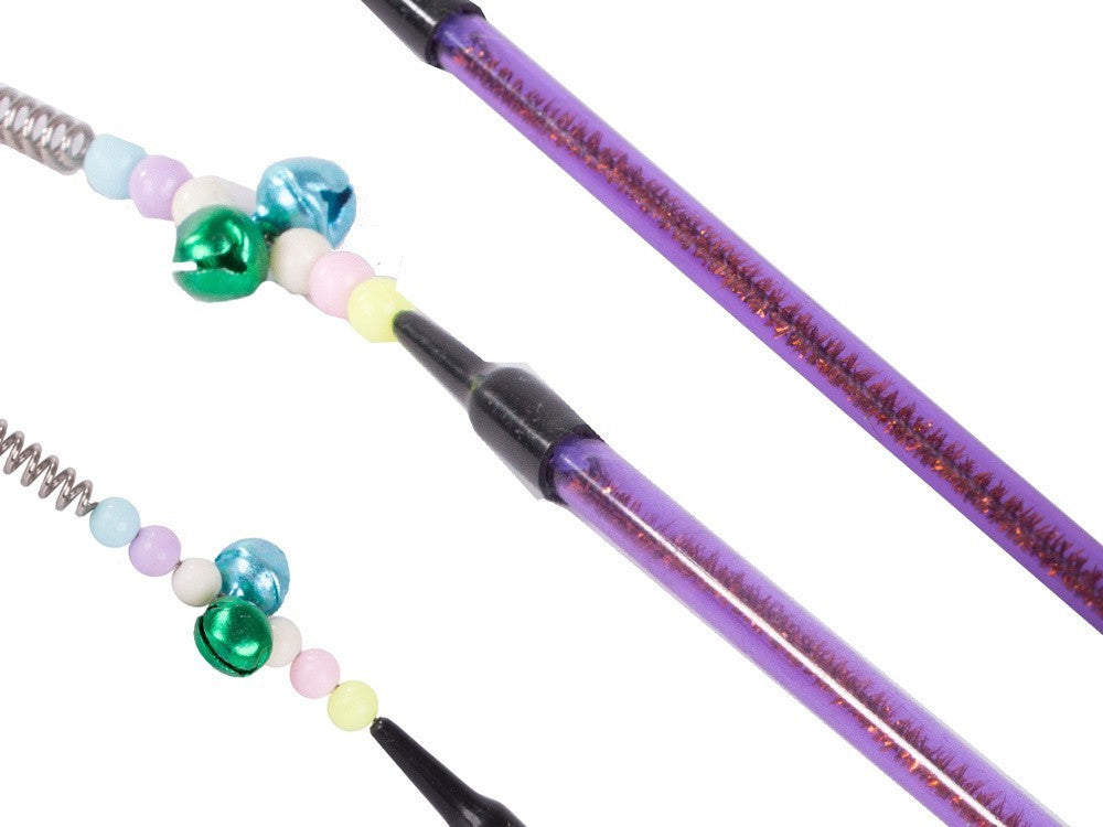 Interaktive Katzenangel mit Federn & Rassel – Spielstab für aktive Katzen, 60 cm lang – Fördert Bewegung & Spaß