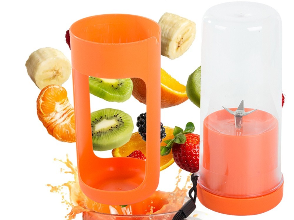 Tragbarer Smoothie Mixer mit USB-Akku – Kabelloser Mini Blender mit 6 Edelstahlklingen & 450 ml Becher für Reisen, Fitness & Büro