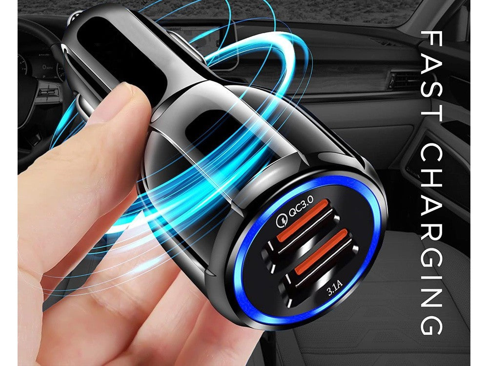 2x USB Quick Charge 3.0 Autoladegerät – Doppellader für Zigarettenanzünder 12–24V