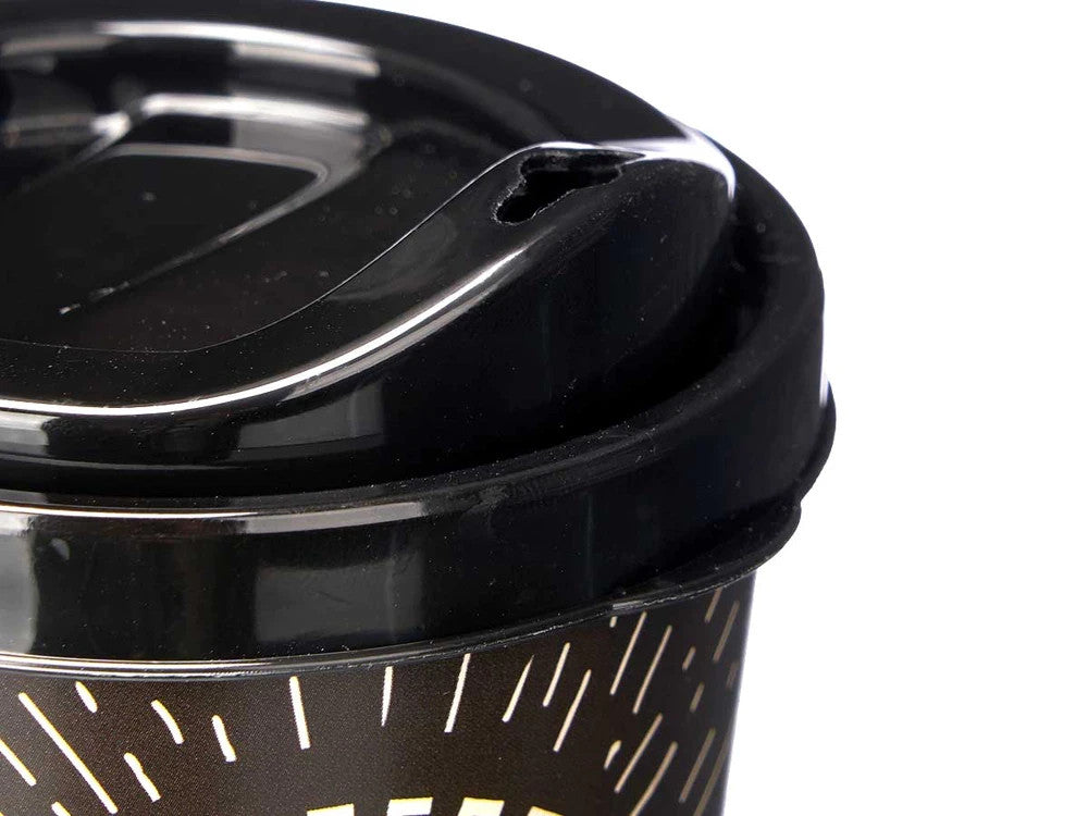 Kunststoffbecher 400 ml mit Deckel – To Go Becher Schwarz, Wiederverwendbar ☕