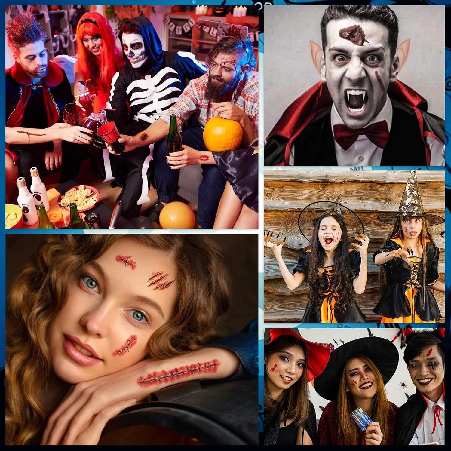 Halloween Vampir Zähne Set Erwachsene Kinder Fangs Elfenohren Krallen 🎃