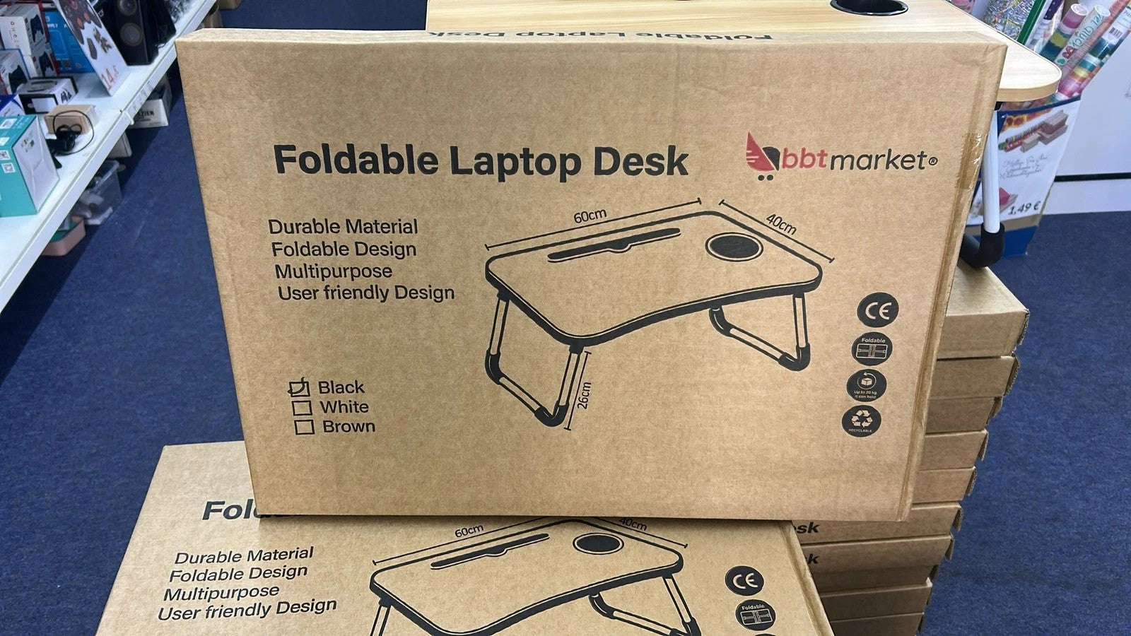 Klappbarer Laptoptisch Betttisch  Laptop Tablett Tisch für Sofa 60x40 cm