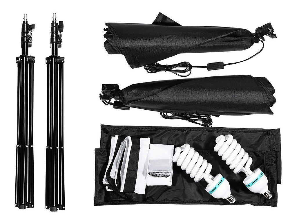2x Softbox Studioleuchte 135W 50x70cm Fotostudio Set mit Stativ & Tasche 💡📸