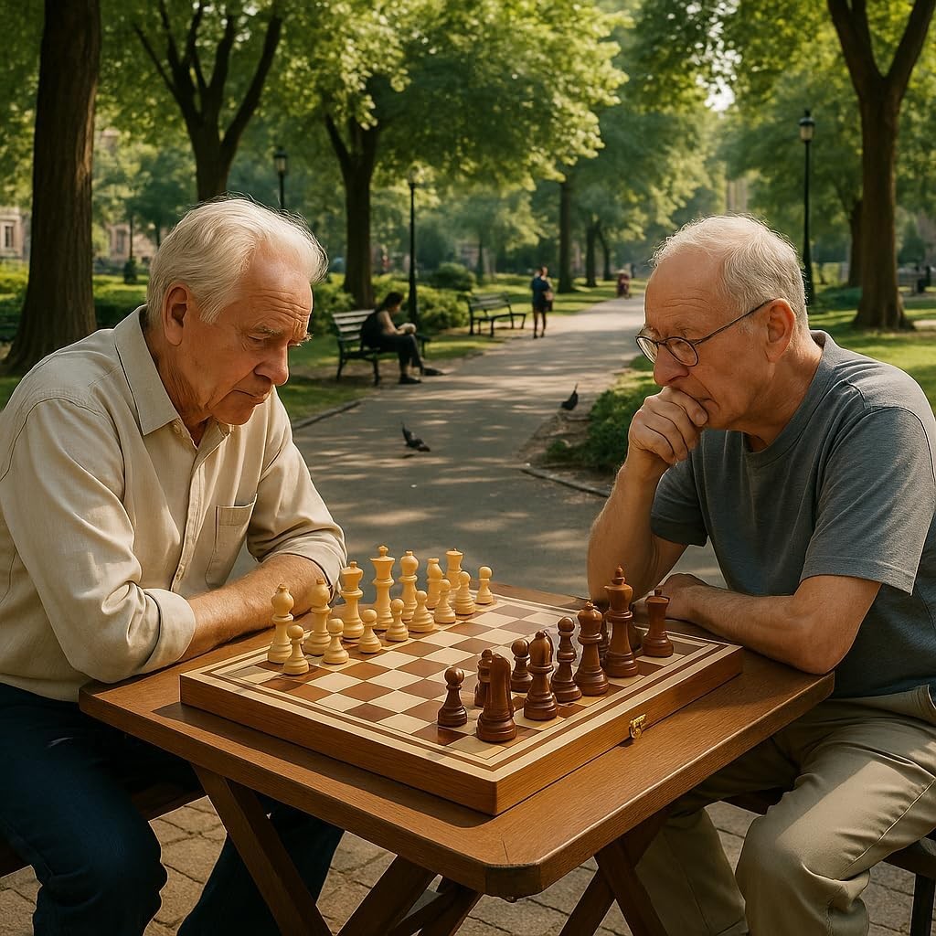 XXL 3in1 Schach Dame Backgammon Holzspiel – Faltbar Brettspiel Kinder & Reise