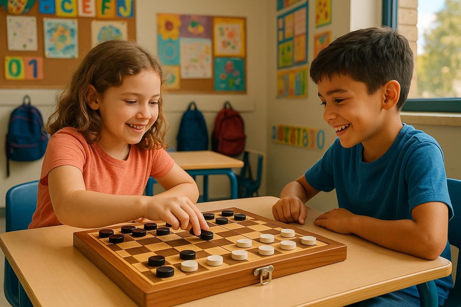 XXL 3in1 Schach Dame Backgammon Holzspiel – Faltbar Brettspiel Kinder & Reise