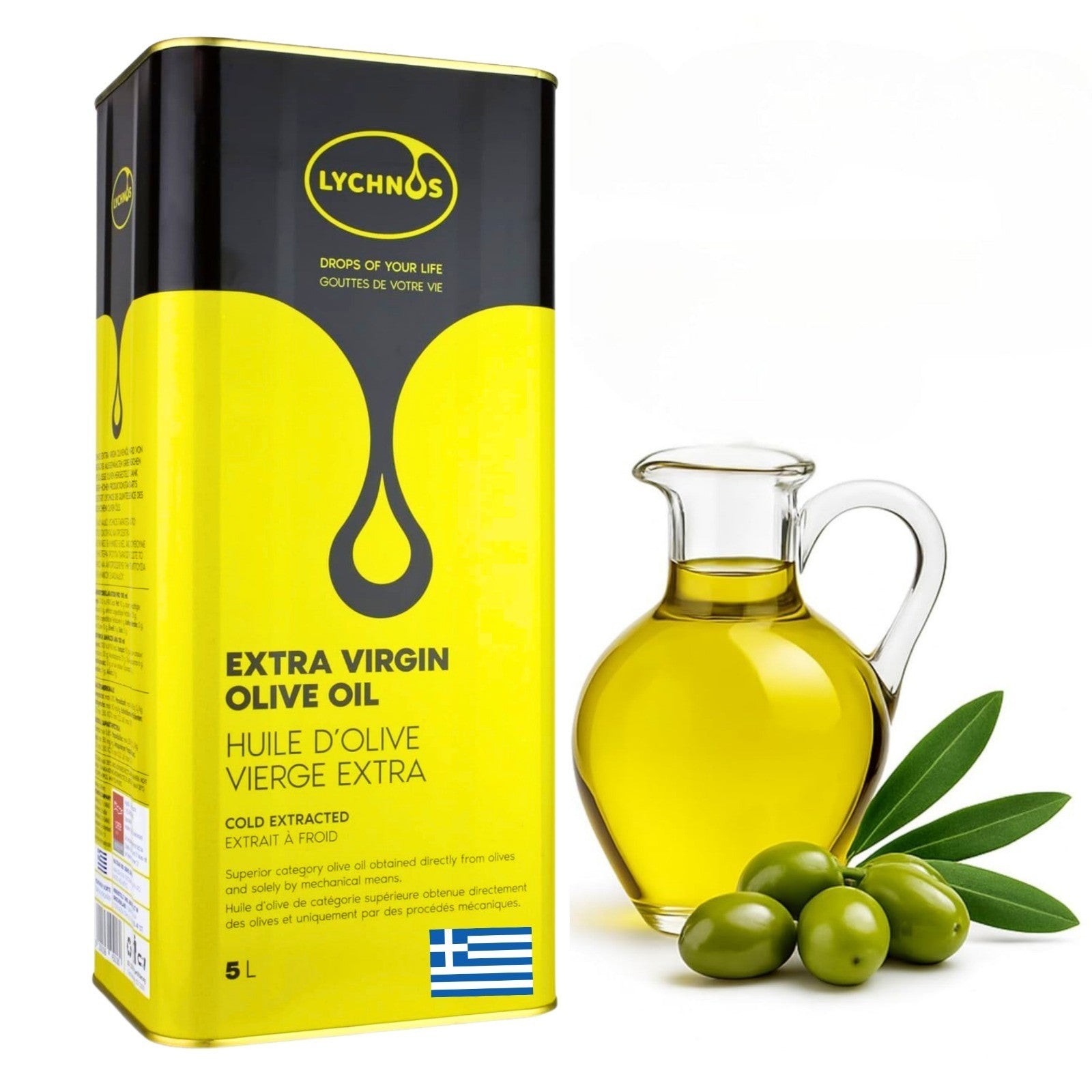 Lychnos Olivenöl Extra Nativ 5L – Kaltgepresst, Kreta, Premium Qualität 🌿🌿🌿