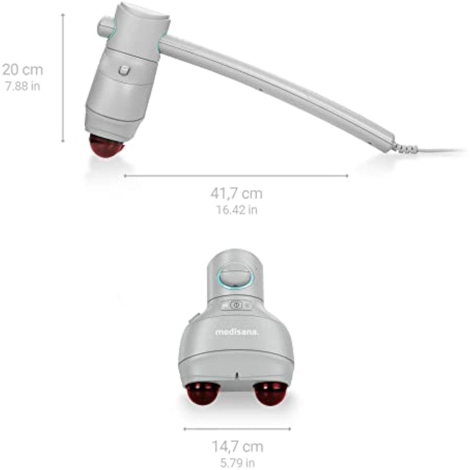 Elektrische Massagepistole mit Wärmefunktion – Muskelmassagegerät mit 4 Massageköpfen für Nacken, Rücken & Beine