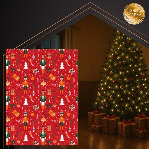 RUHHY Weihnachtsdecke 150x200 cm – Weiche Kuscheldecke in Rot, Doppelbett-Überwurf mit festlichem Motiv
