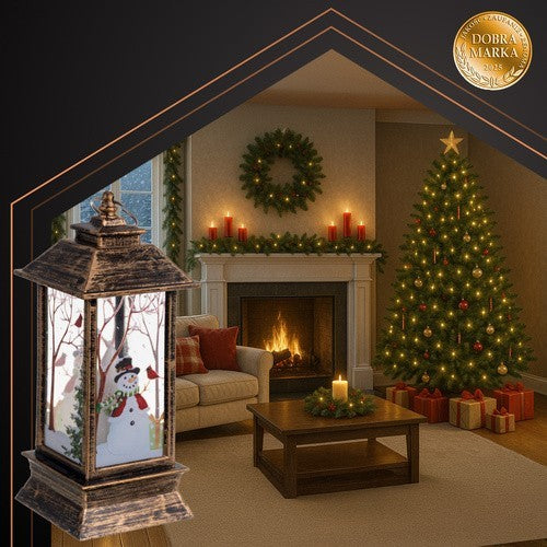 LED Weihnachtslaterne Kupfer 12,5 cm 🎄 Ruhhy 26754 Deko Schneemann Licht