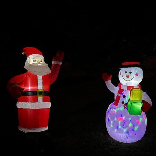 Aufblasbarer LED-Schneemann 155 cm – Weihnachtsdeko mit rotierendem Lichtprojektor, IP44 wasserdicht