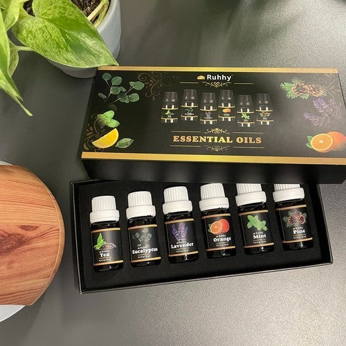 Ätherische Öle Set 6x10ml – Naturreine Aromatherapie Duftöle für Diffuser, Massage & Raumduft