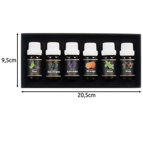 Ätherische Öle Set 6x10ml – Naturreine Aromatherapie Duftöle für Diffuser, Massage & Raumduft