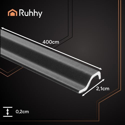 RUHHY Zugluftdichtung Schwarz 400cm 🏠 Tür Fenster Abdichtung selbstklebend