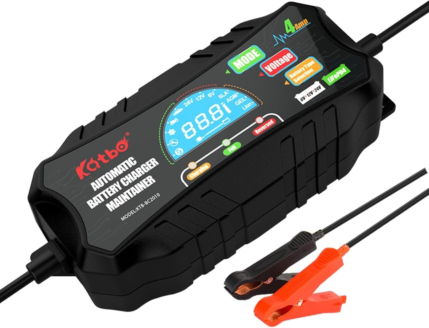 Batterieladegerät 12V 24V KFZ Auto Motorrad Vollautomatisch LCD Display