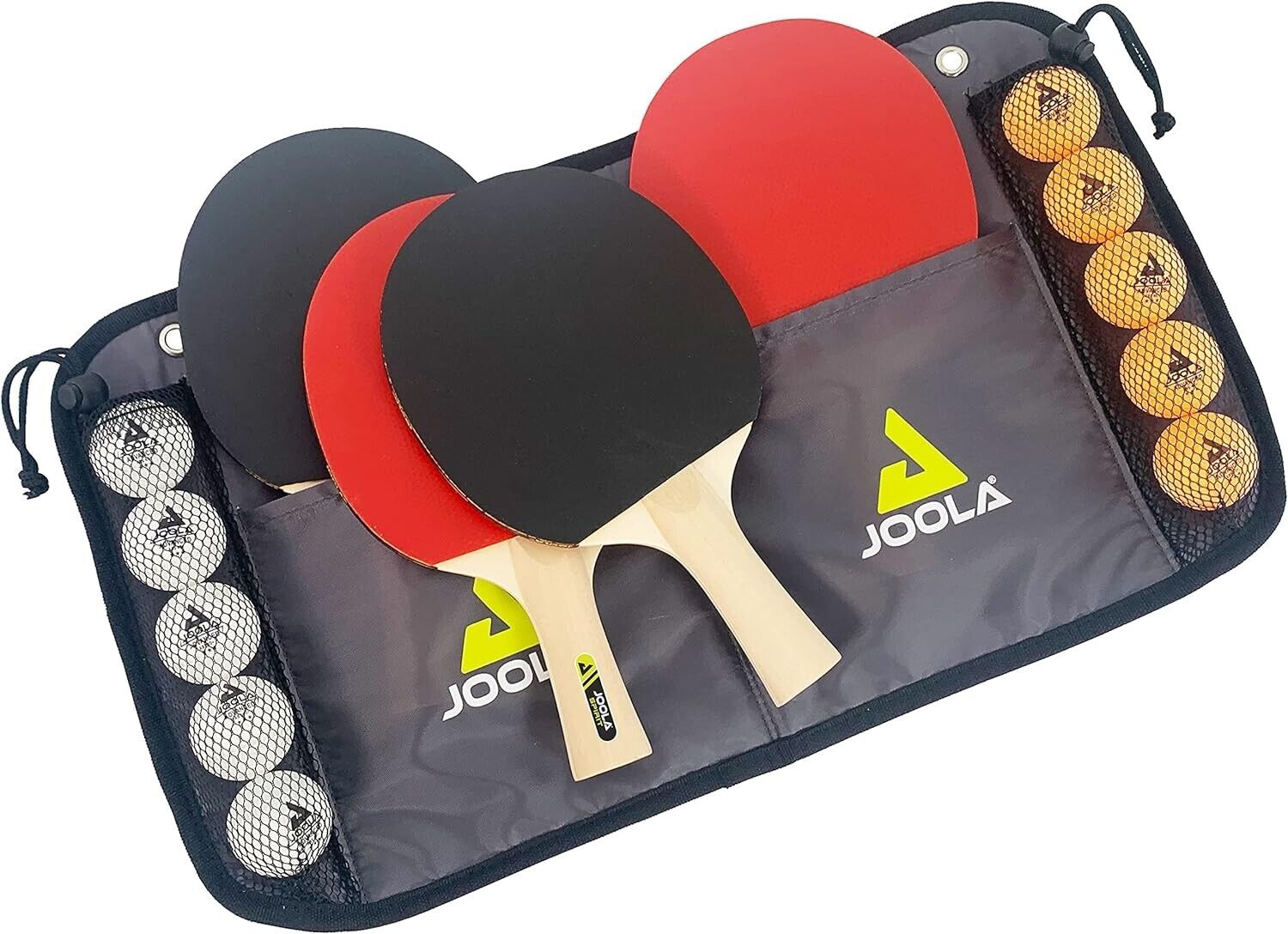JOOLA Tischtennis Family Set – 4 Schläger, 10 Bälle & Tragetasche für Familie, Schule & Freizeit