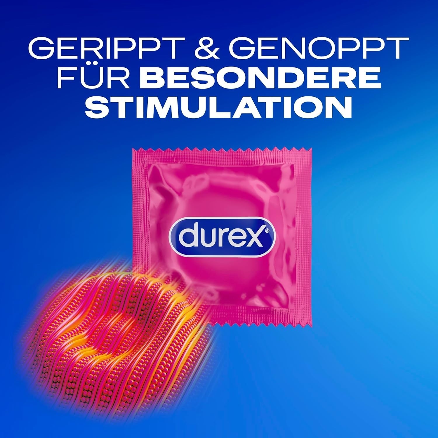 40 Stk Durex Pleasure Me Kondome – Gerippt & Genoppt, Extra Feucht