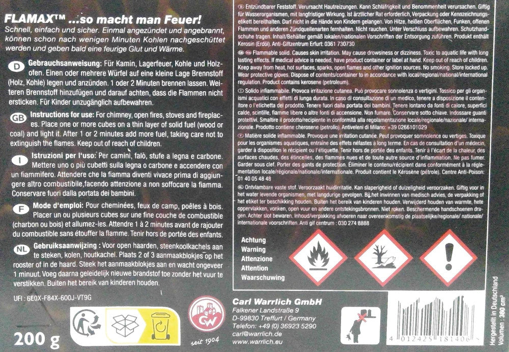 Grill- und Kohleanzünder 32 Stück – Anzündwürfel 200 g SOPO