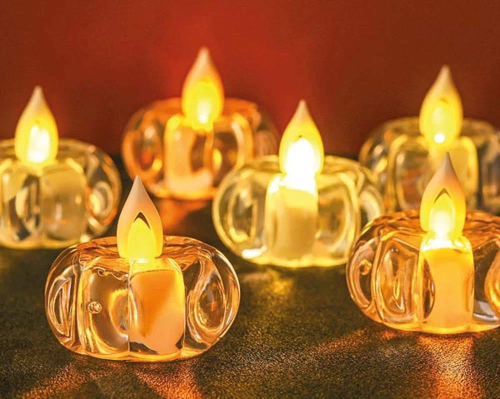 LED Licht rund 6×3,5 cm – Transparent, inkl. Batterie, dekorativ