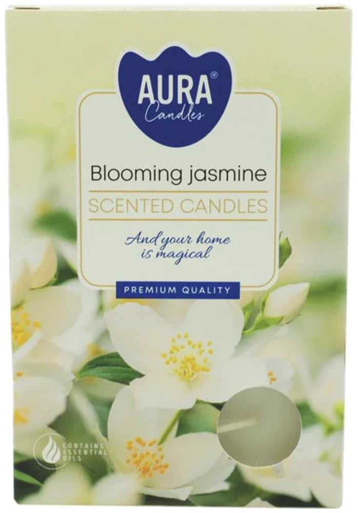 Duft-Teelichte 6er Pack – Jasminblüte, Vanille-Orchidee, Liebe – ca. 4 Std Brenn