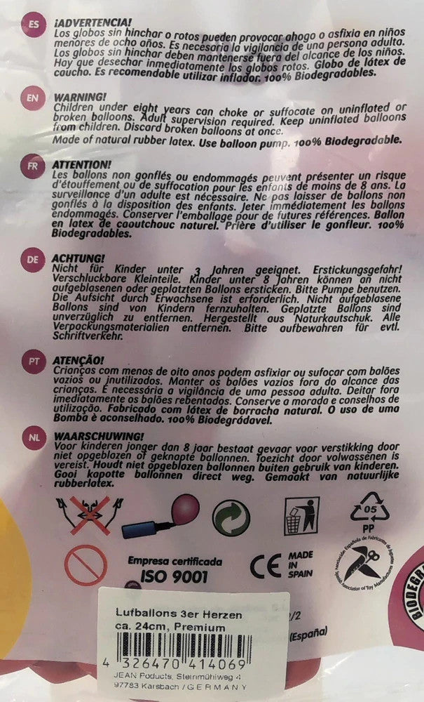 3 Stück Herz Luftballons aus Latex ca. 30cm Ø für Party, Hochzeitsantrag uvm.