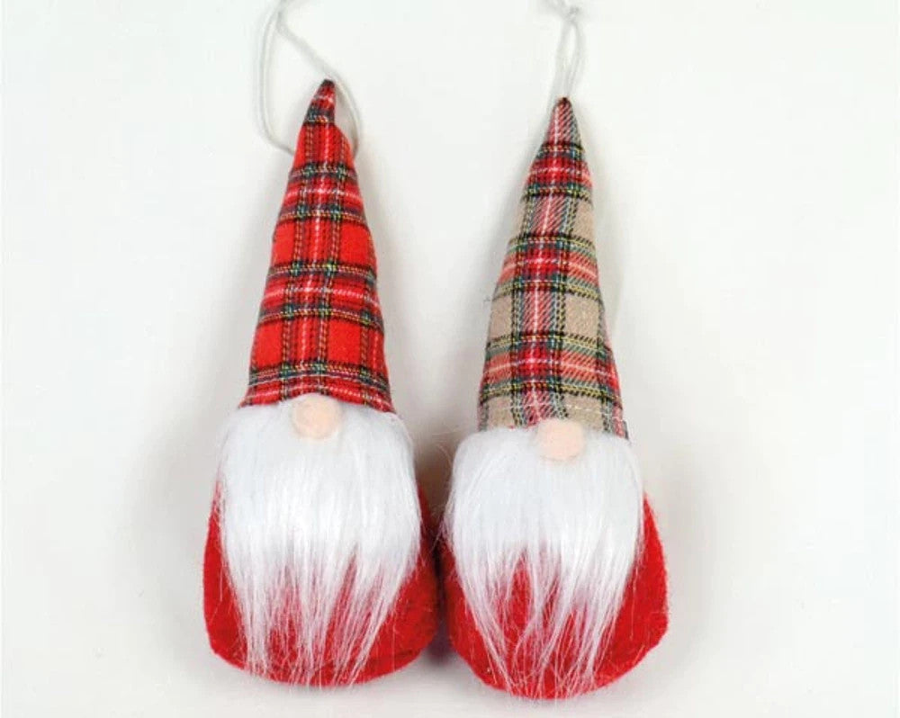 Süßer Wichtel XL 18 cm – mit vollem Bart & karierter Mütze, Dekofigur - 1 stück