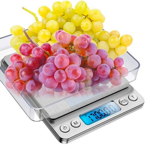 Digitale Küchenwaage 2kg – Präzision 0,1g – LCD Display – Edelstahl – Ruhhy