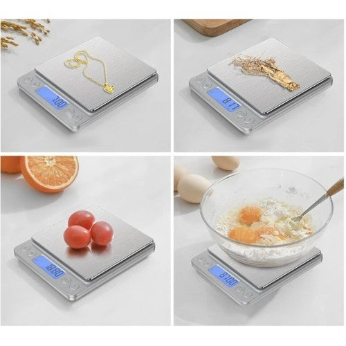 Digitale Küchenwaage 2kg – Präzision 0,1g – LCD Display – Edelstahl – Ruhhy