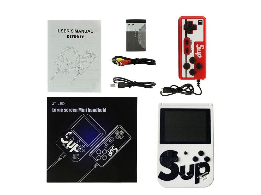 Retro Handheld Spielkonsole – 400 Spiele, 3.0" LCD, TV-Ausgang, 2-Spieler Pad