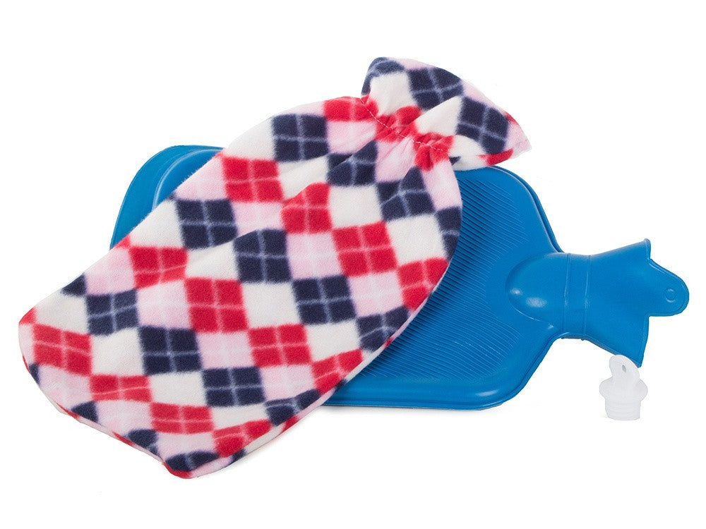 Wärmflasche 1,7L mit Bezug – Wärmeflaschenwärmer Bauchwärmer Gummi Heizkissen