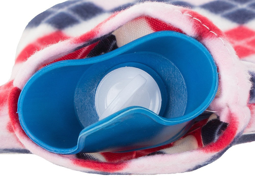 Wärmflasche 1,7L mit Bezug – Wärmeflaschenwärmer Bauchwärmer Gummi Heizkissen