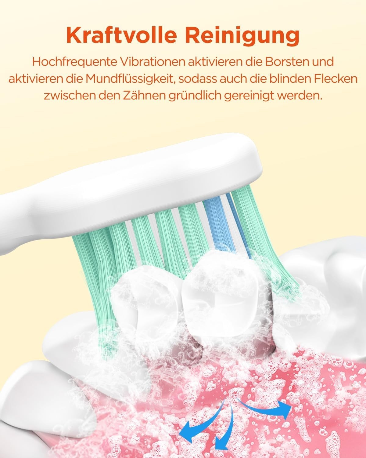 Elektrische Schallzahnbürste – 5 Modi 3 Intensitäten 8 Köpfe Timer Reiseetui   BLAU oder ROSENROT FARBE     6974680411613