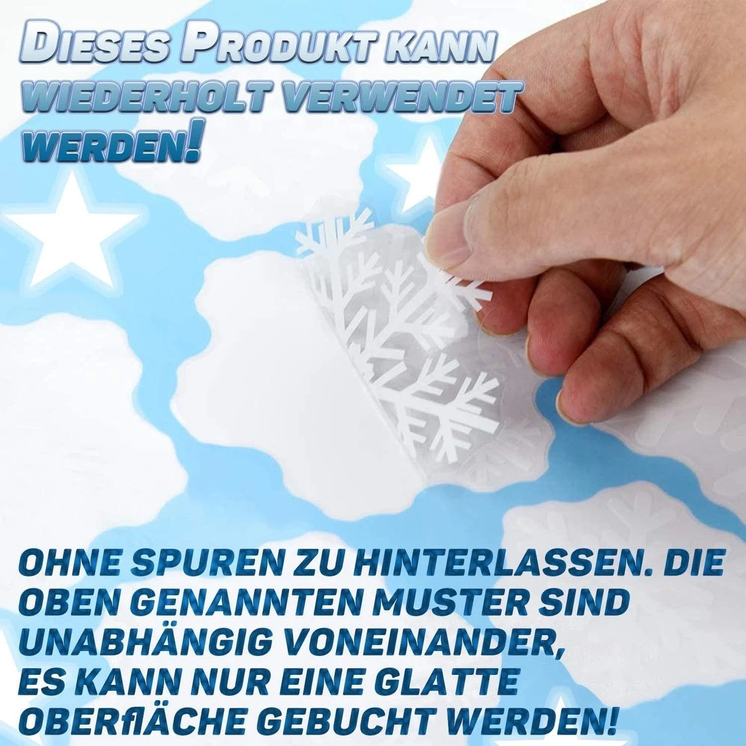 348 Stück Weihnachten Fensterbilder – Schneeflocken & Sterne Fenstersticker, Statisch Haftend, Wiederverwendbar, Winter Deko Set