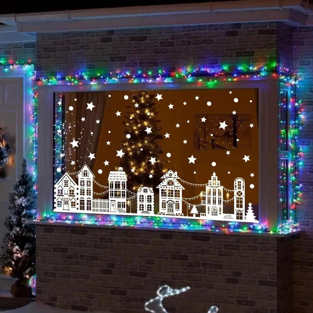 Weihnachten Fensteraufkleber – 10 Bögen Winter Fensterbilder, Doppelseitig Sichtbar, PVC & Wiederverwendbar