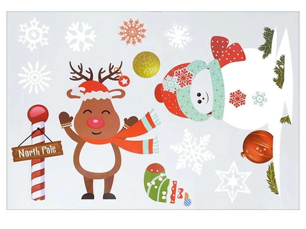 Weihnachten Fensteraufkleber – Selbstklebende Weihnachtsbaum Fensterdeko, Wiederverwendbare Winter Fensterbilder, 35×50 cm