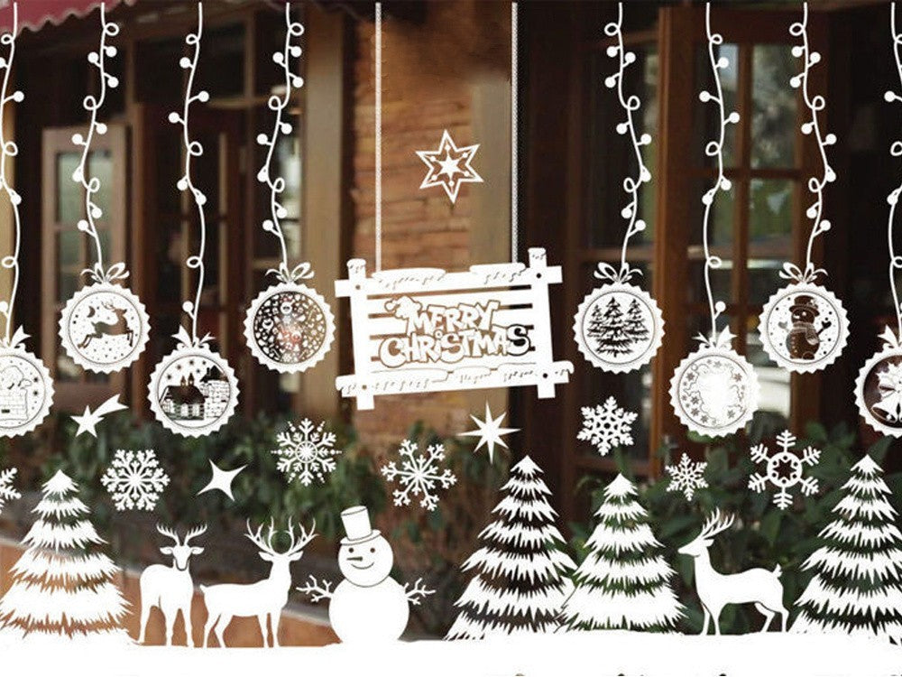 Weihnachten Fensteraufkleber – Selbstklebende Weihnachtsbaum Fensterdeko, Wiederverwendbar, 35×50 cm, Winter & Festtagsdeko