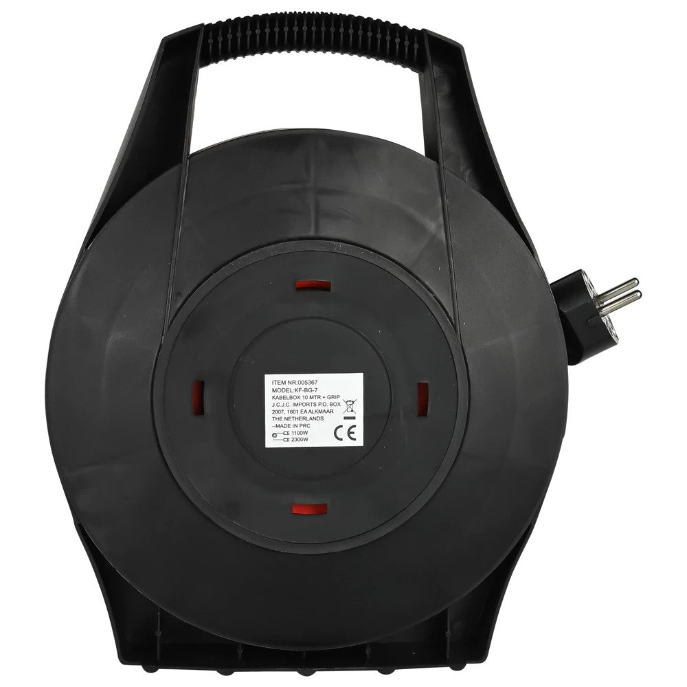 Kabeltrommel 10m Kabelbox mit Handgriff 4 Steckdosen Innenbereich