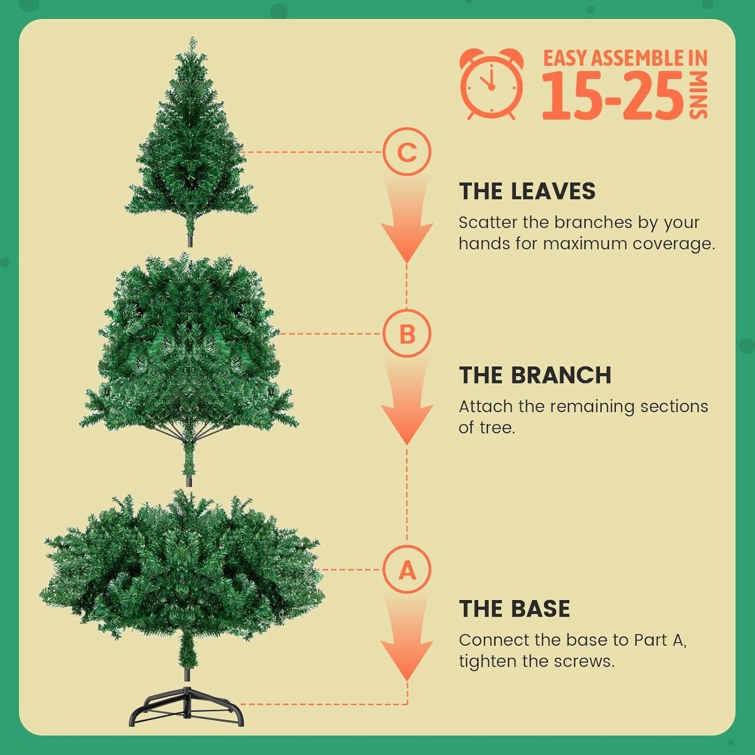 Künstlicher Weihnachtsbaum 210cm Grün PVC Tannenbaum mit Metallständer 🎄