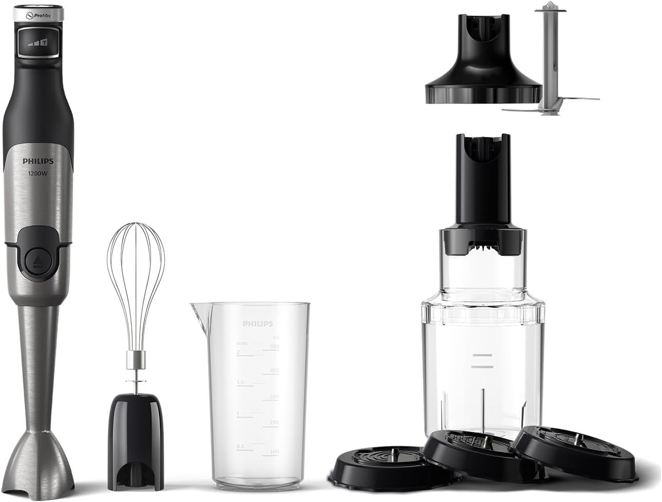 Philips 5000-Serie Stabmixer inkl. Schneebesen, Spiralizer, XL-Zerkleinerer