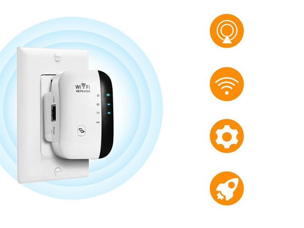 Wi-Fi Verstärker 300Mbps Repeater | Leistungsstarker Signal Booster 2.4GHz WPS