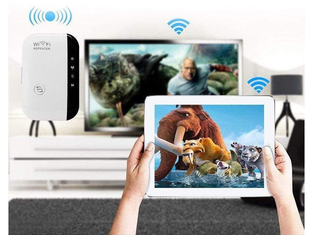 Wi-Fi Verstärker 300Mbps Repeater | Leistungsstarker Signal Booster 2.4GHz WPS