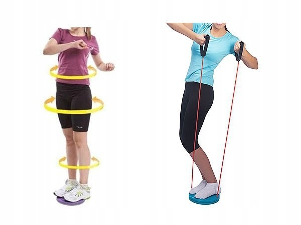 Schwenkbarer Twister mit Seilen & Fußmassagegerät Fitness Drehscheibe blau 🔵