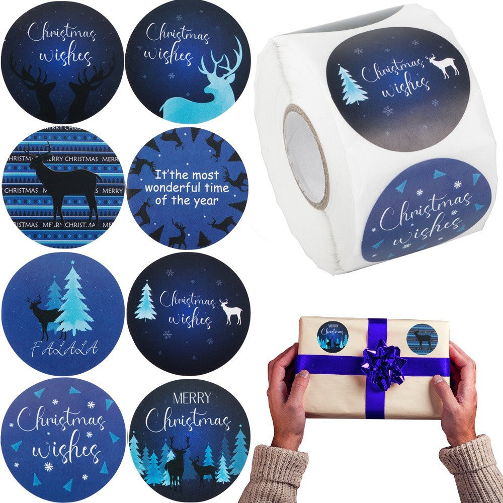 Weihnachtliche Aufkleber Rolle 500 Stück Frohe Weihnachten Sticker Deko 🎄