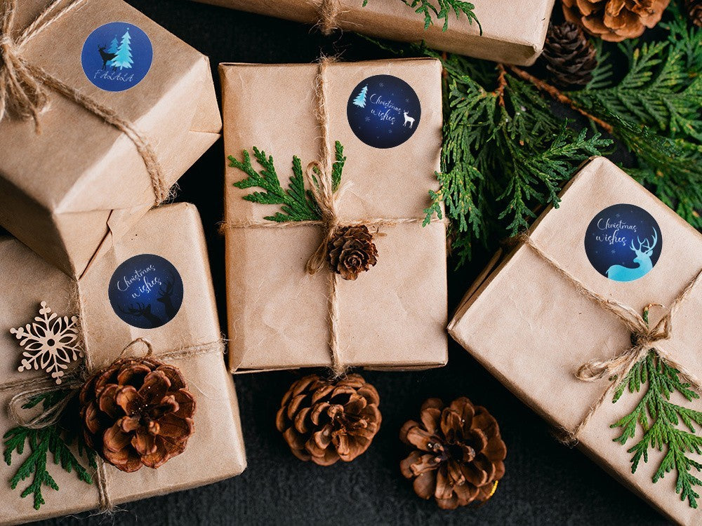 Weihnachtliche Aufkleber Rolle 500 Stück Frohe Weihnachten Sticker Deko 🎄